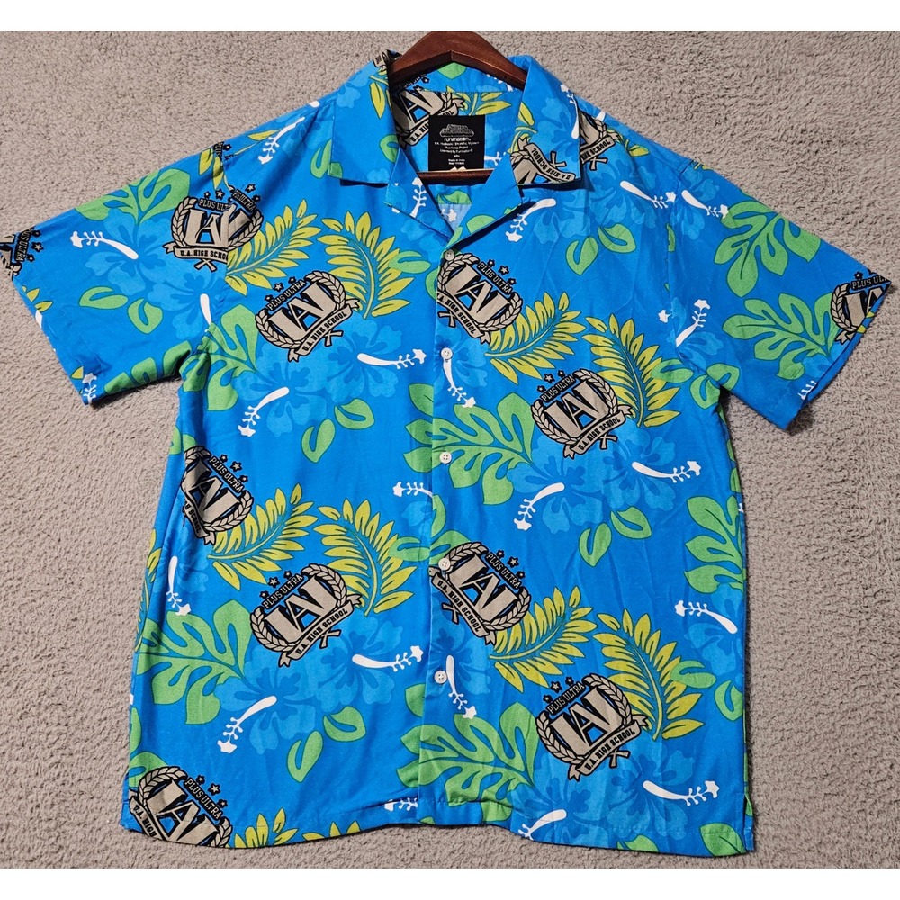 Funimation My Hero Academia Hawaiian Button Plus Ultra Up Shirt Anime Size Large